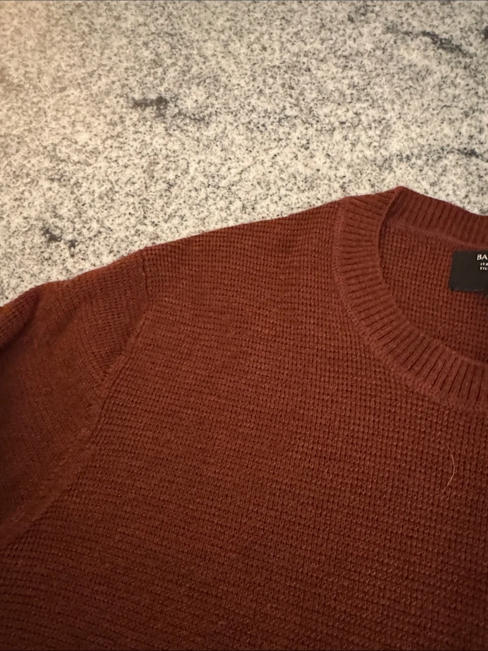 Banana Republic Men's Crewneck Merino Wool Sweater - Rust Brown